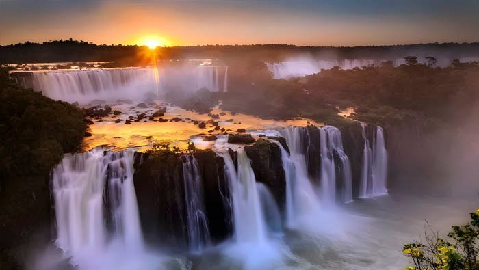 Sunset Iguazu Falls
